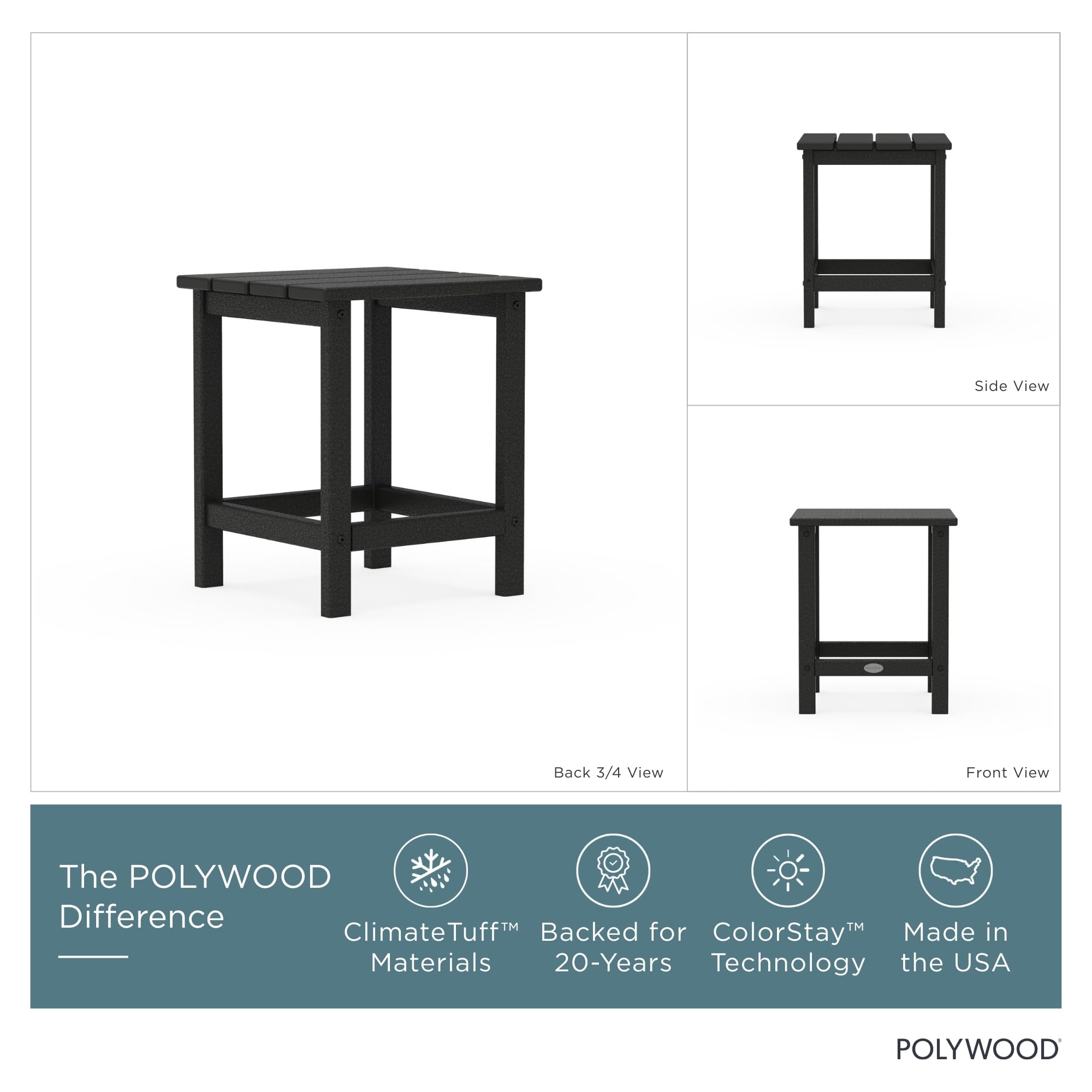 Polywood Long Island primer plano del tablero de lamas que facilita drenaje y uso