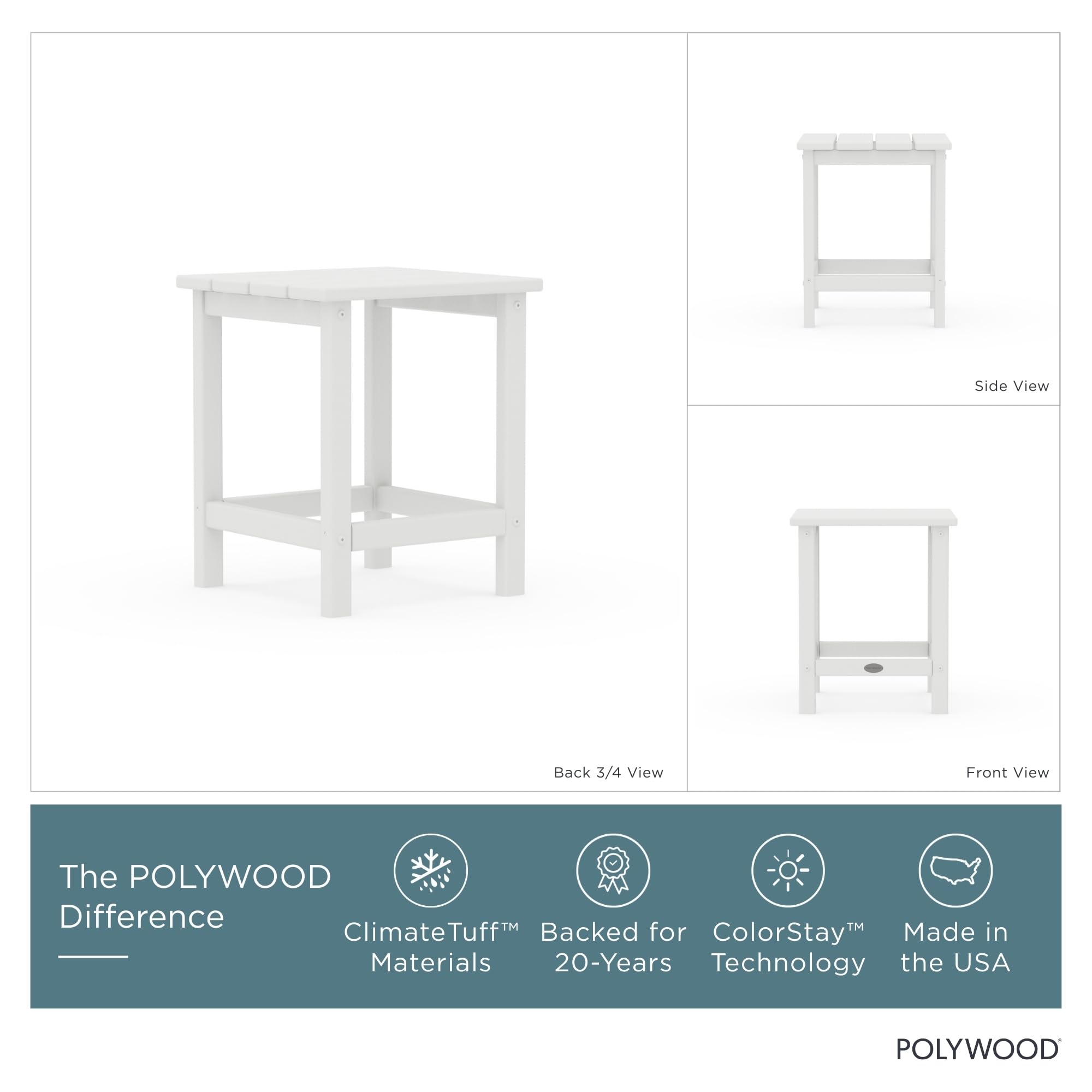 POLYWOOD primer plano de listones que resalta la textura resistente