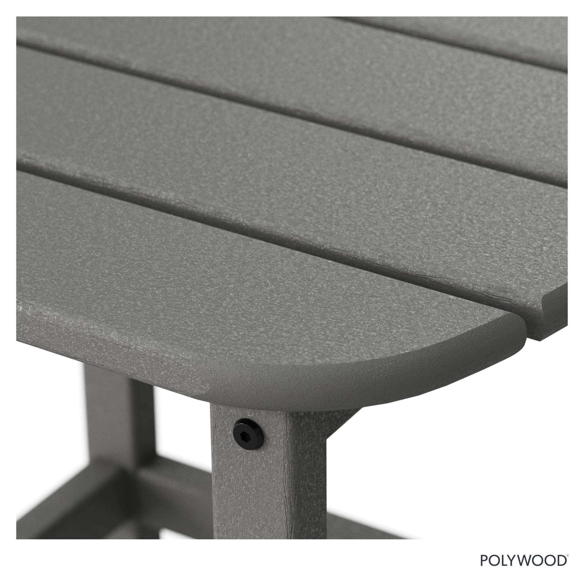 Polywood mesa en porche ambientada integrándose en decoración exterior