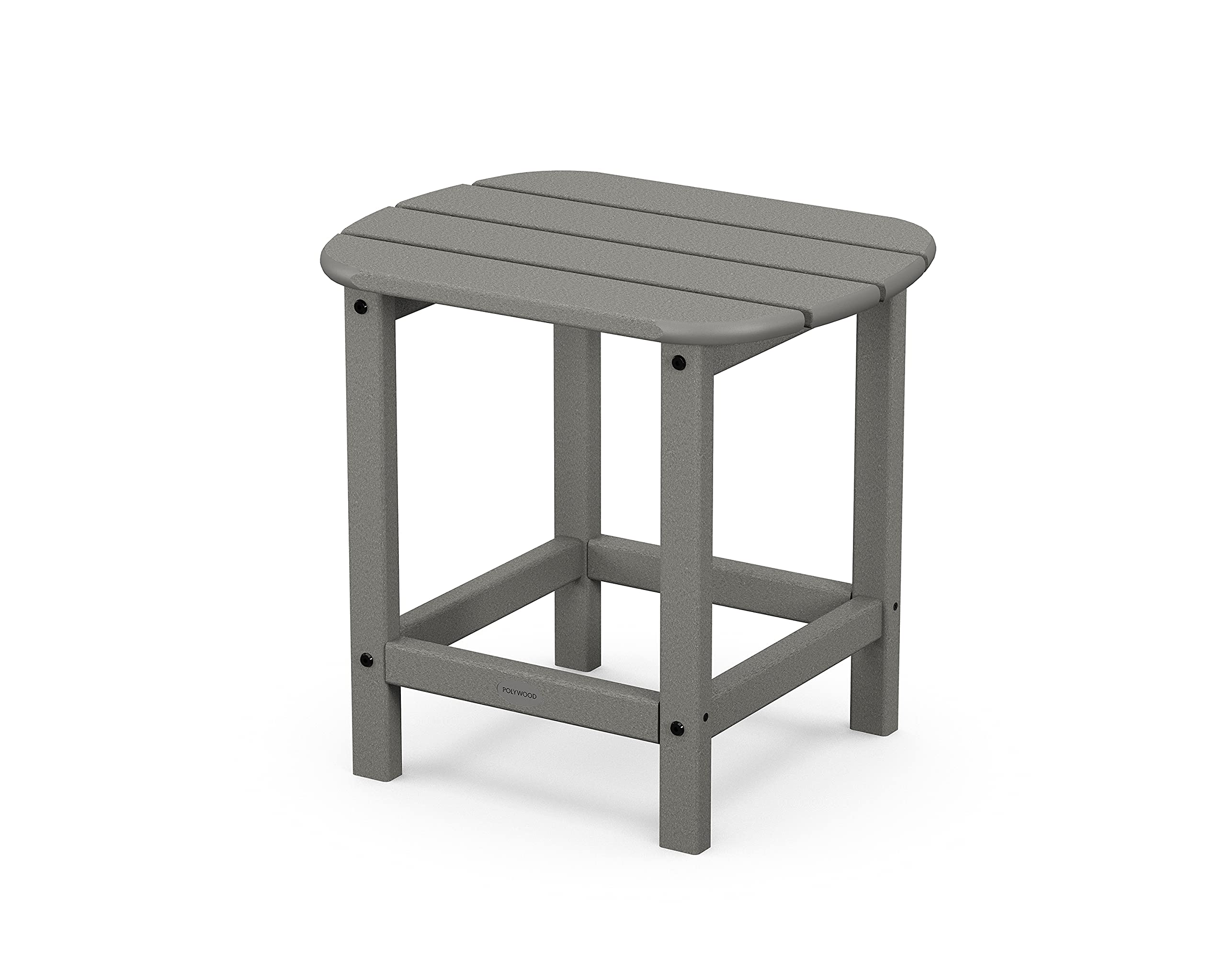 Polywood mesa frontal gris pizarra mostrando diseño resistente y elegante