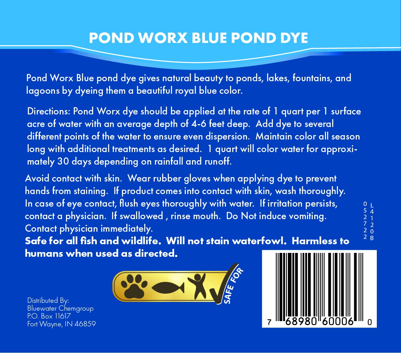 Pond Worx embalaje seguro e instrucciones para manipulación correcta