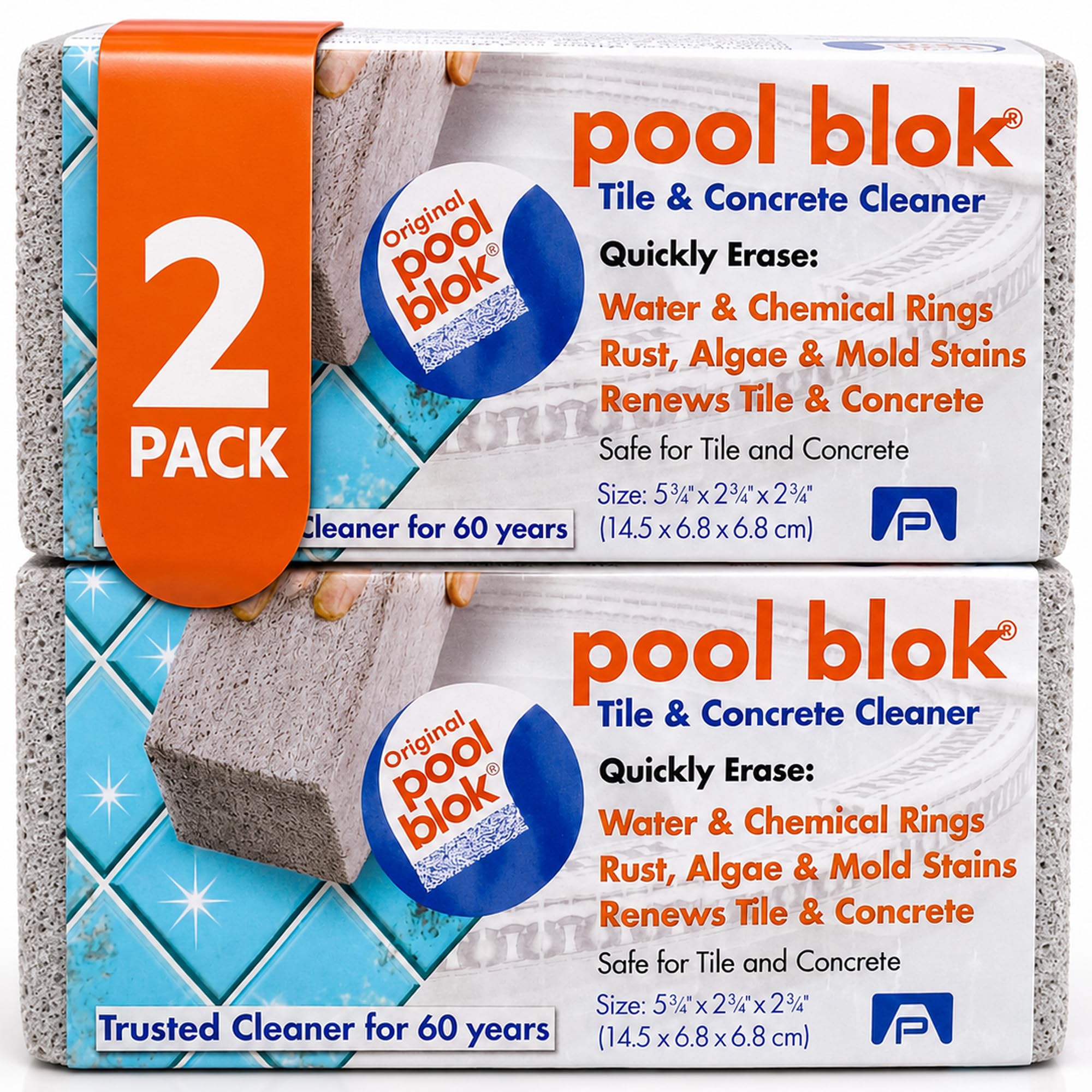 Pool Blok piedra pómez pack frontal para eliminar calcio y manchas