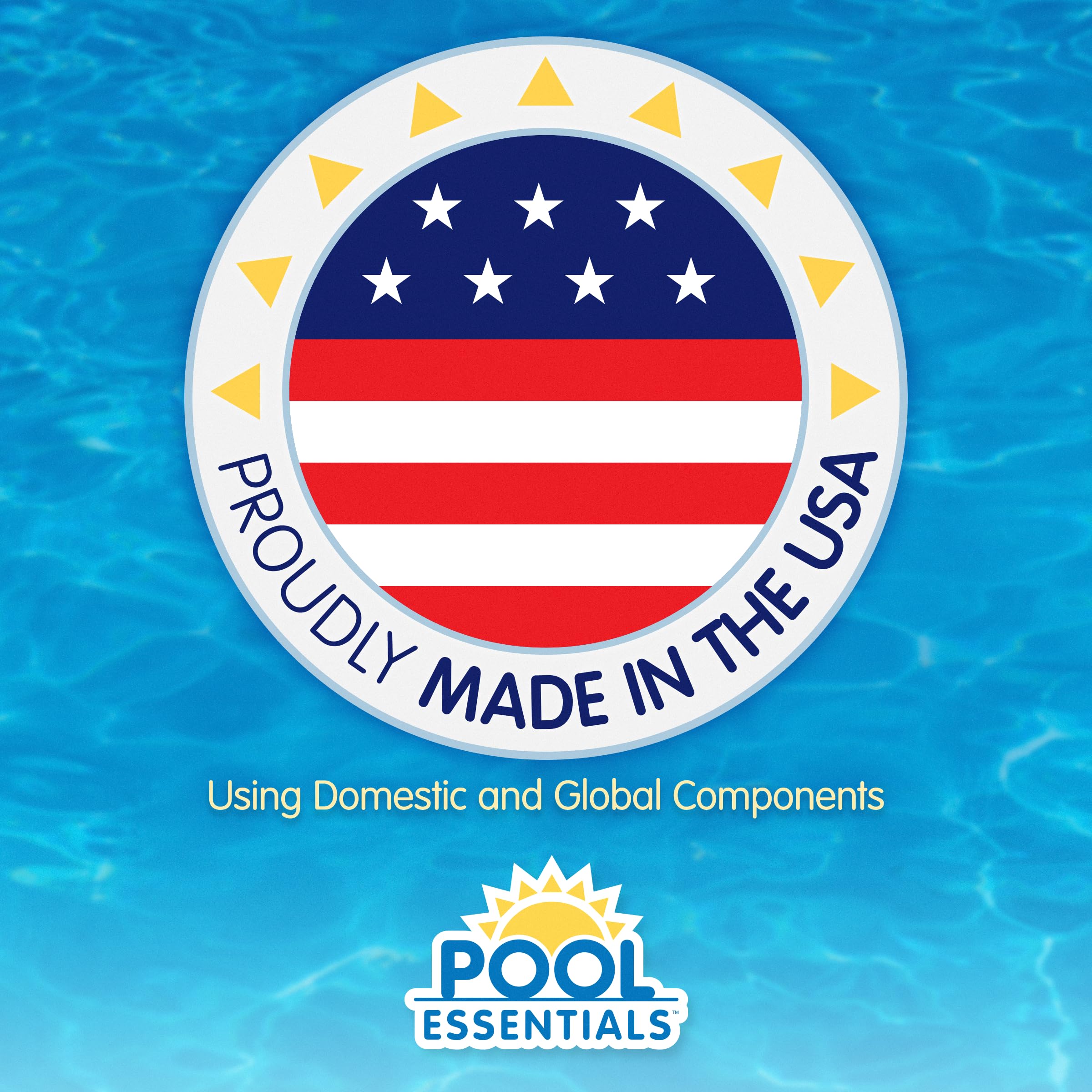 Pool Essentials colocada en skimmer ilustrando uso seguro y dosificación controlada