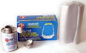 Pool Liner Repair frente del kit con adhesivo y vinilo, solución rápida y práctica