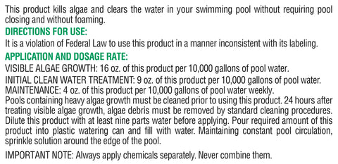 Pool Mate aplicación en piscina vertido diluido alrededor del borde con circulación