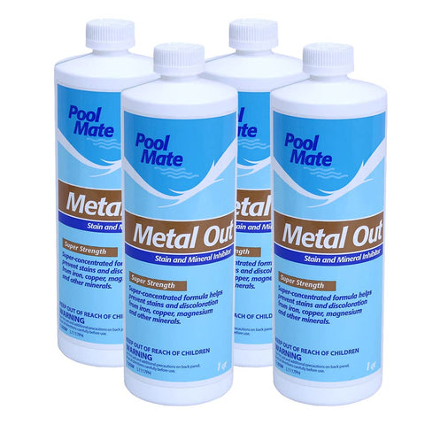 Pool Mate vista frontal del envase mostrando el tamaño y beneficio preventivo