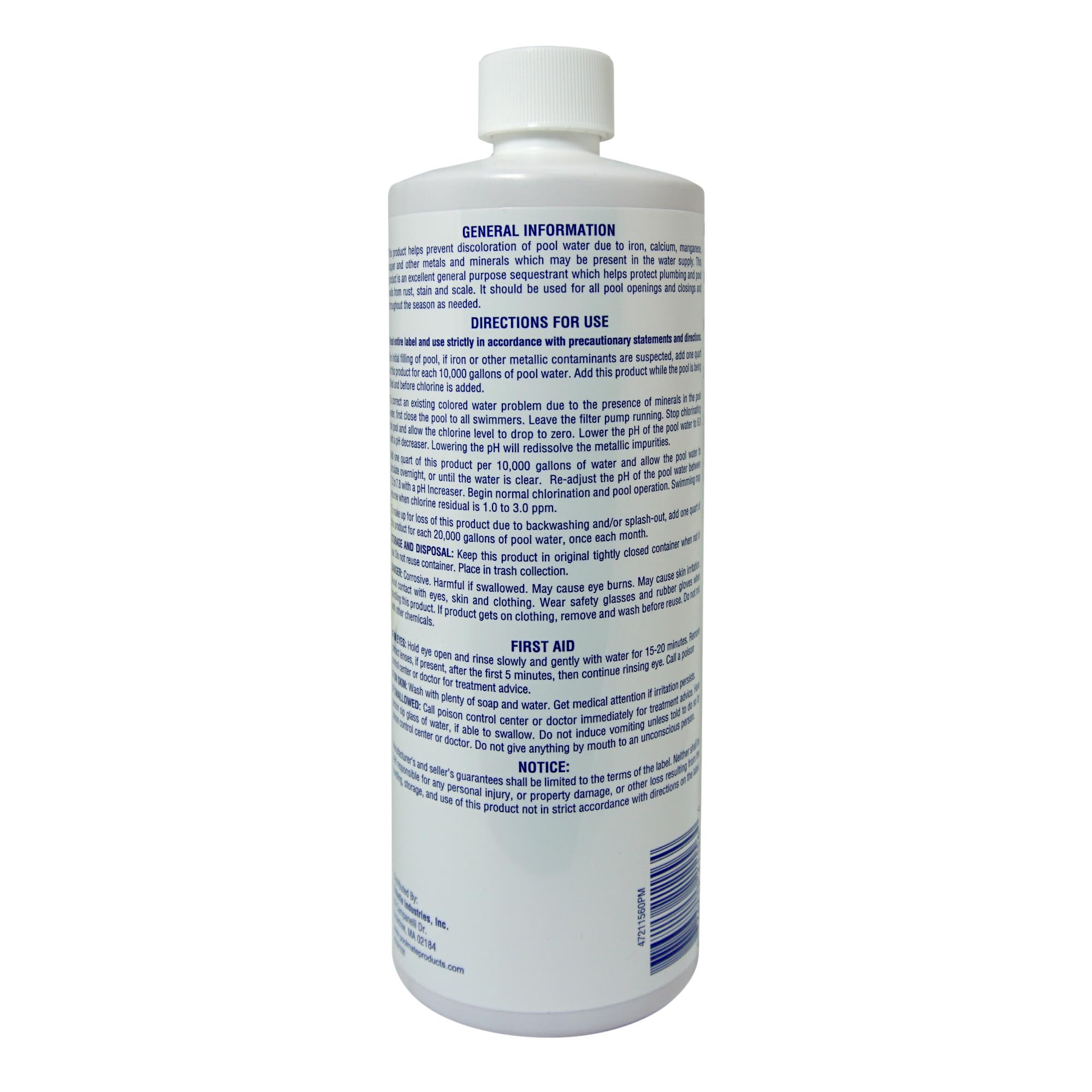 Pool Mate líquido concentrado textura clara para mezclar y prevenir manchas