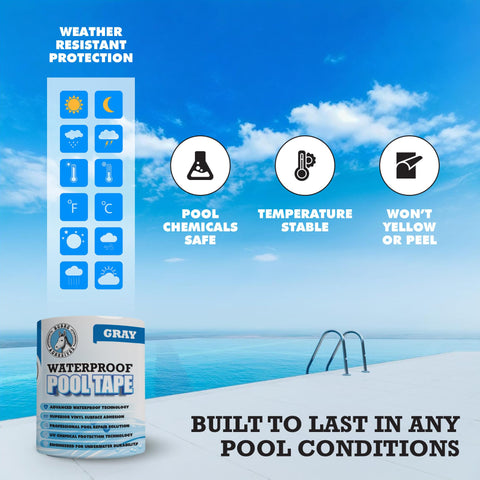 Pool Patch burro adhesives corte que muestra grosor y adhesivo de alto agarre
