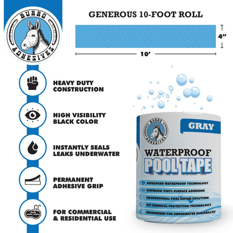 Pool Patch burro adhesives primer plano de textura que muestra durabilidad y sellado