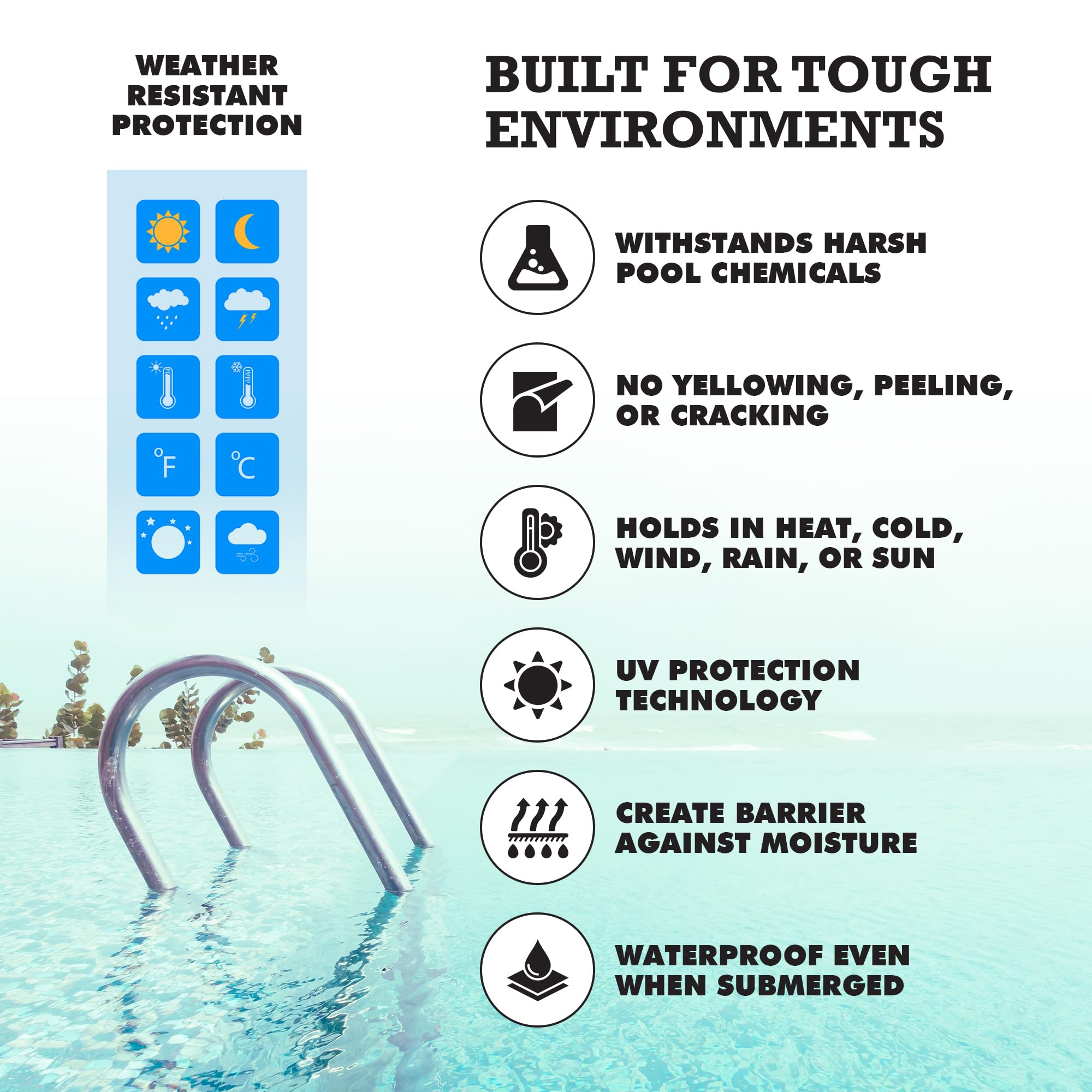 Pool Patch parche junto a una mano para comparar talla y facilidad de uso