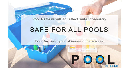 Pool Refresh aplicación directa al agua con bomba en funcionamiento para mejor dispersión