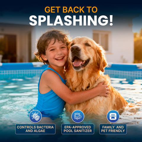 POOL SHARK tableta en flotador controlando cloro para mantenimiento sencillo