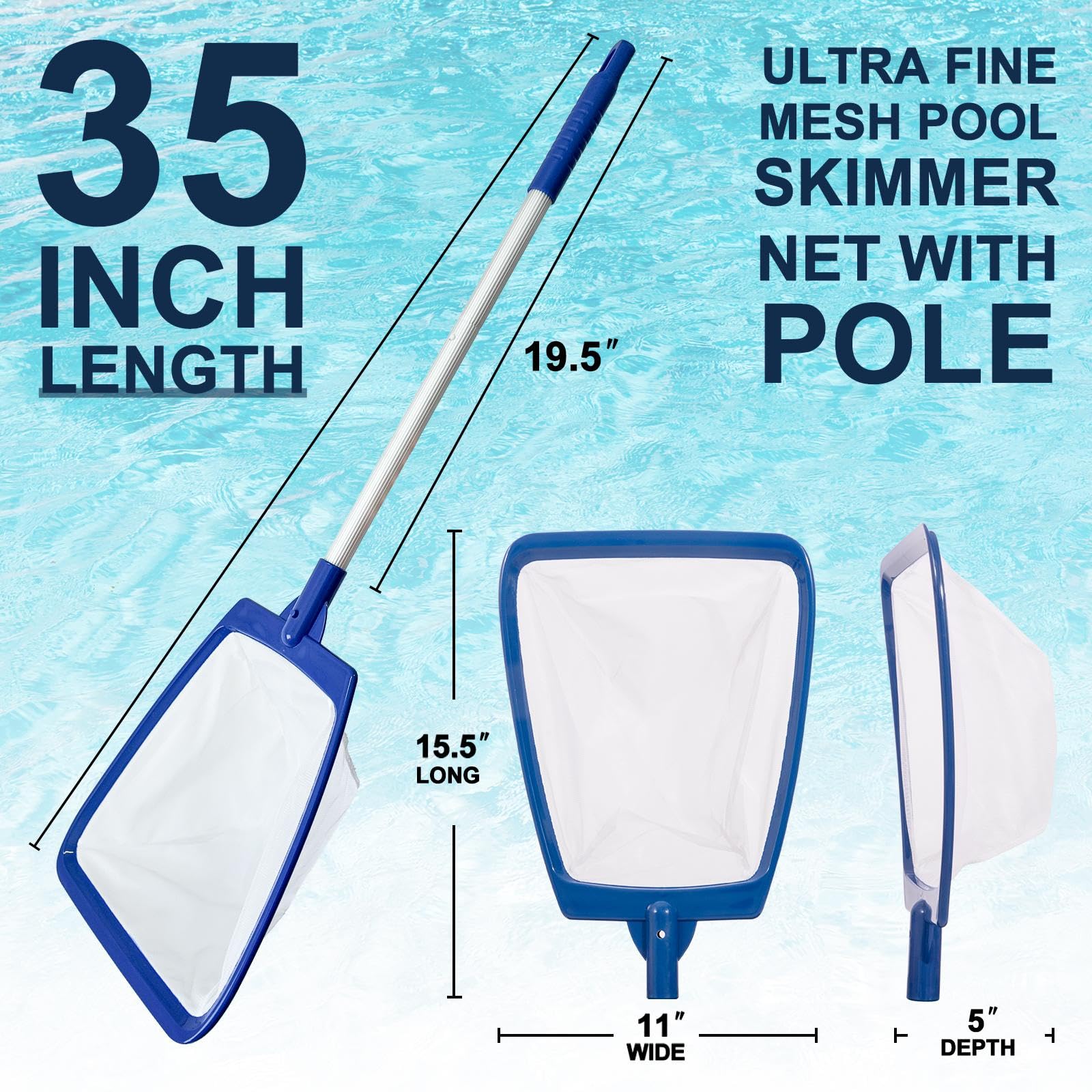 POOLAZA primer plano de la malla ultra fina atrapando polvo y pelo