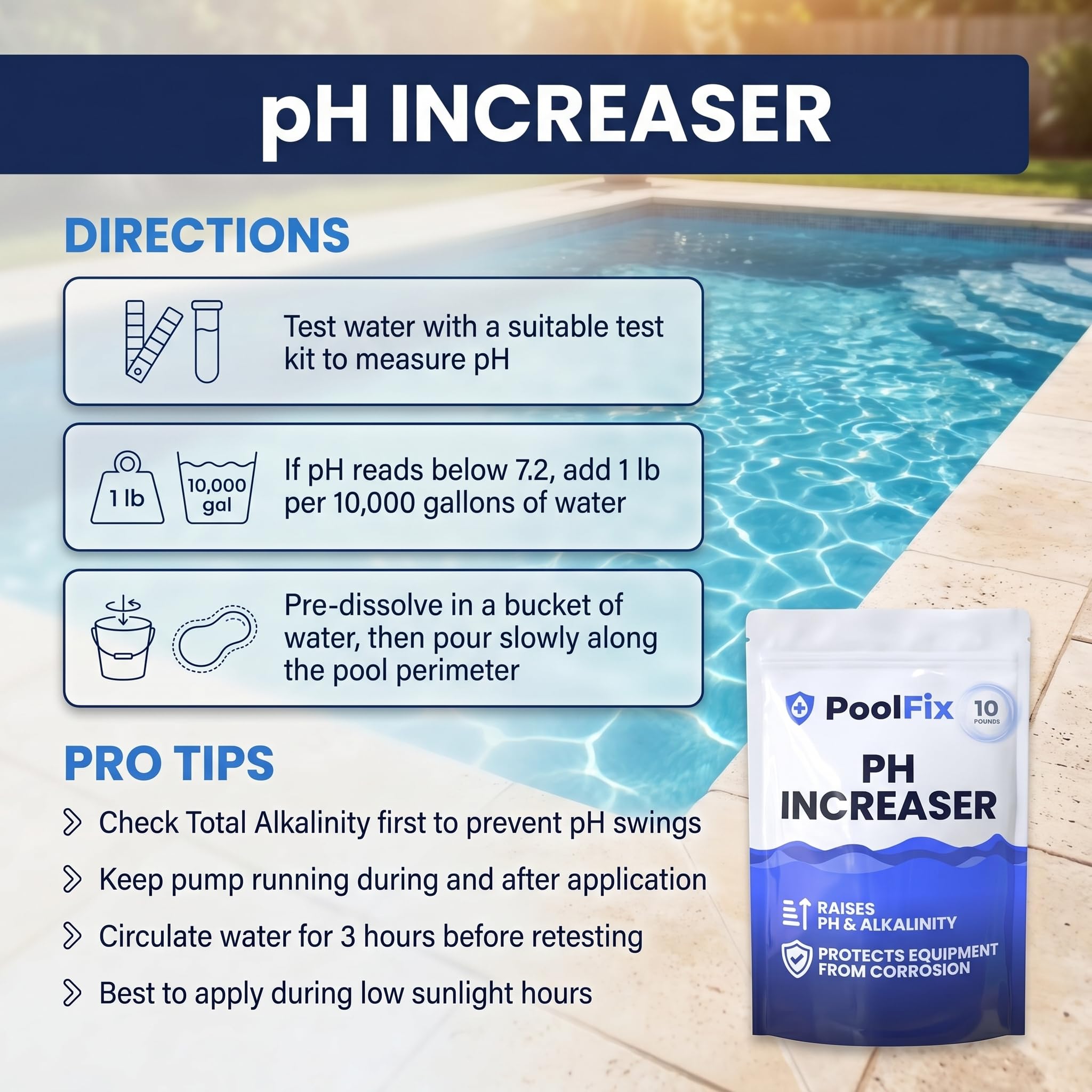 PoolFix envase con tapa resellable para almacenamiento seguro