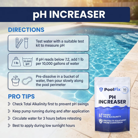 PoolFix etiqueta con instrucciones claras para uso seguro y eficaz