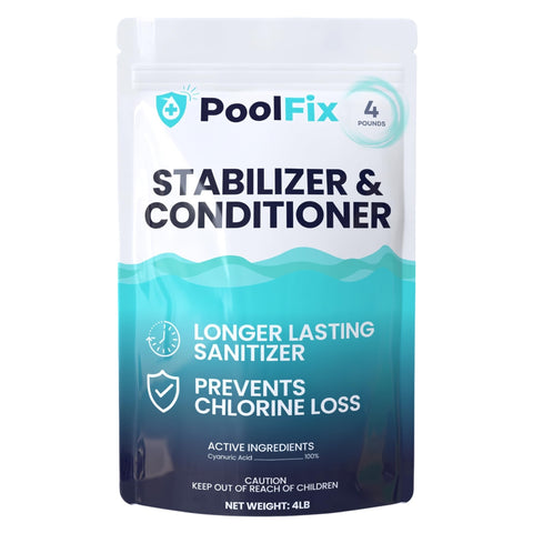 PoolFix frente del empaque mostrando bolsa y beneficio de protección de cloro