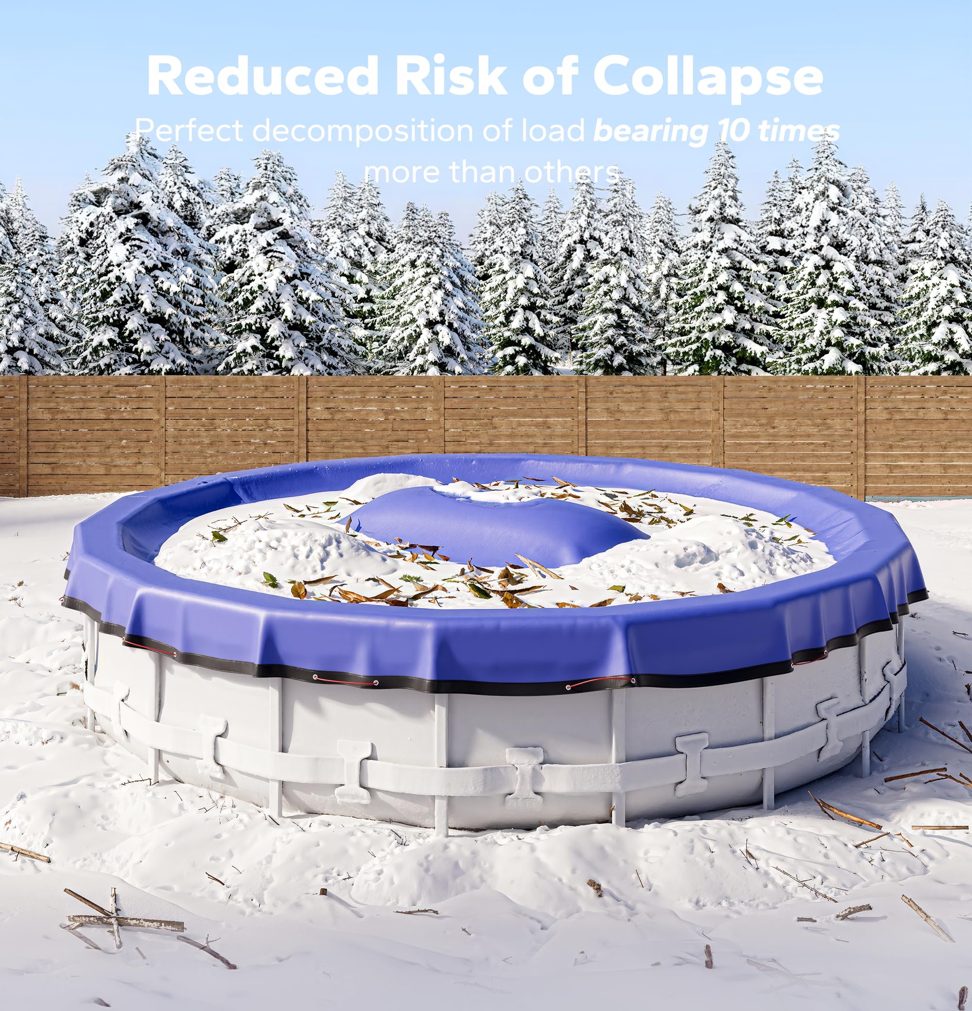 POOLHACKER cojín colocado en piscina elevanda que reduce presión del hielo