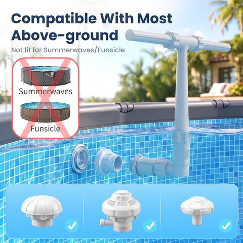 POOLJOYO comparación de tamaño junto a una regla para visualización clara