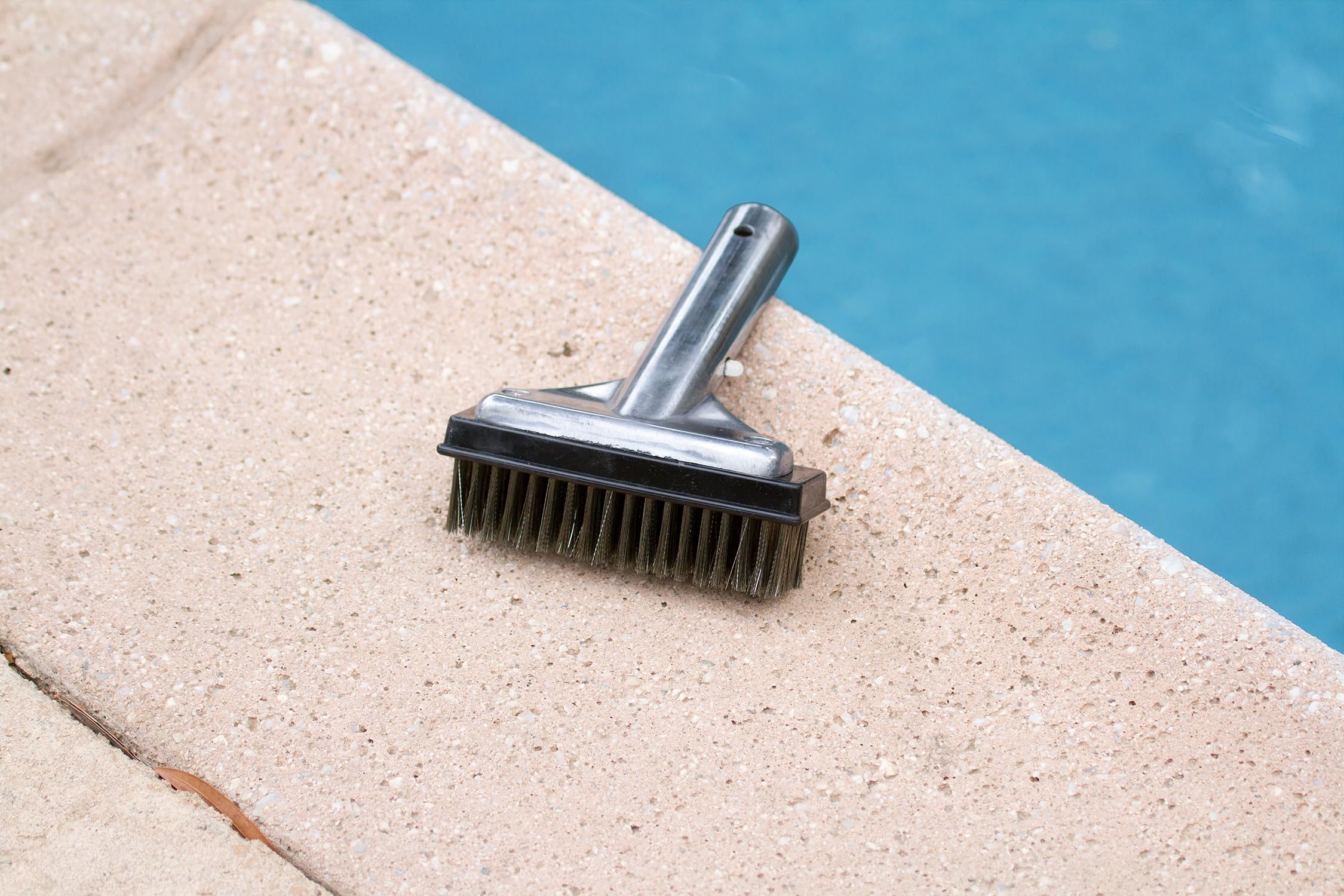 Poolmaster primer plano de cerdas de acero inoxidable para limpieza agresiva