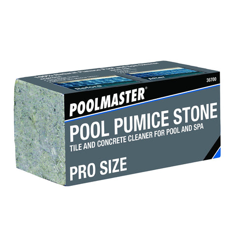 Poolmaster piedra pómez frente del producto mostrando tamaño y uso rápido
