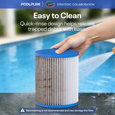 POOLPURE etiqueta con especificaciones para instalar correctamente