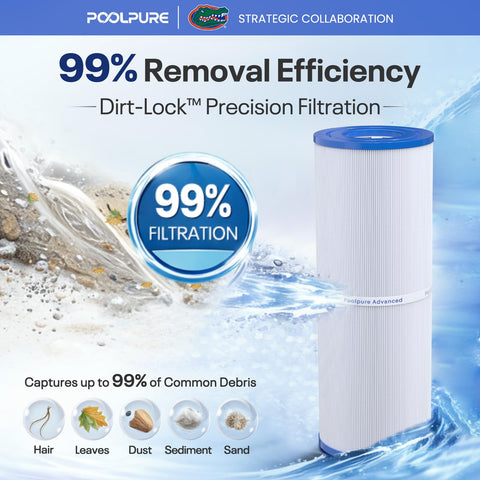 POOLPURE filtro con regla para comparar longitud y diámetros fácilmente
