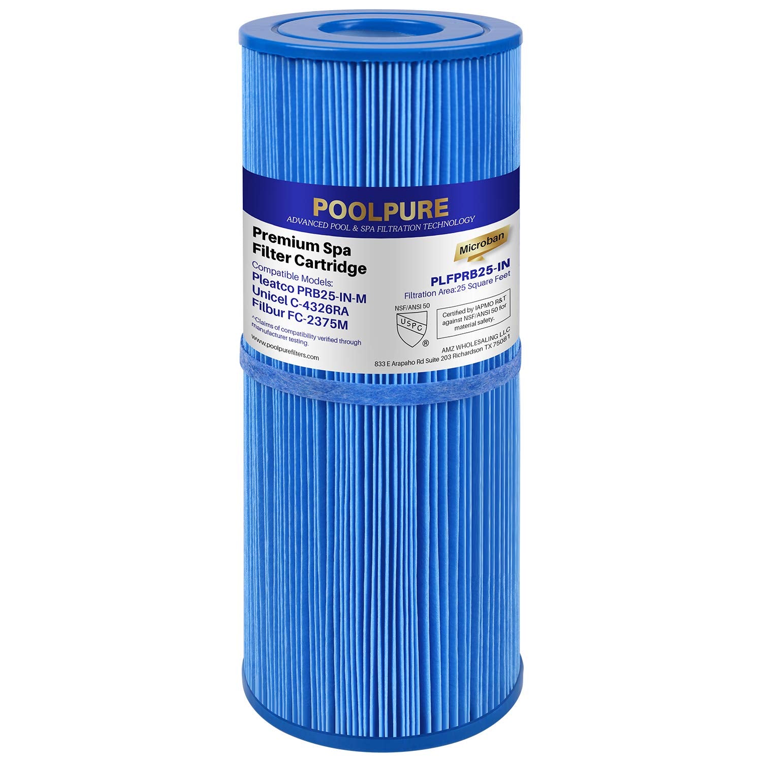 POOLPURE filtro frontal empacado mostrando ajuste fácil