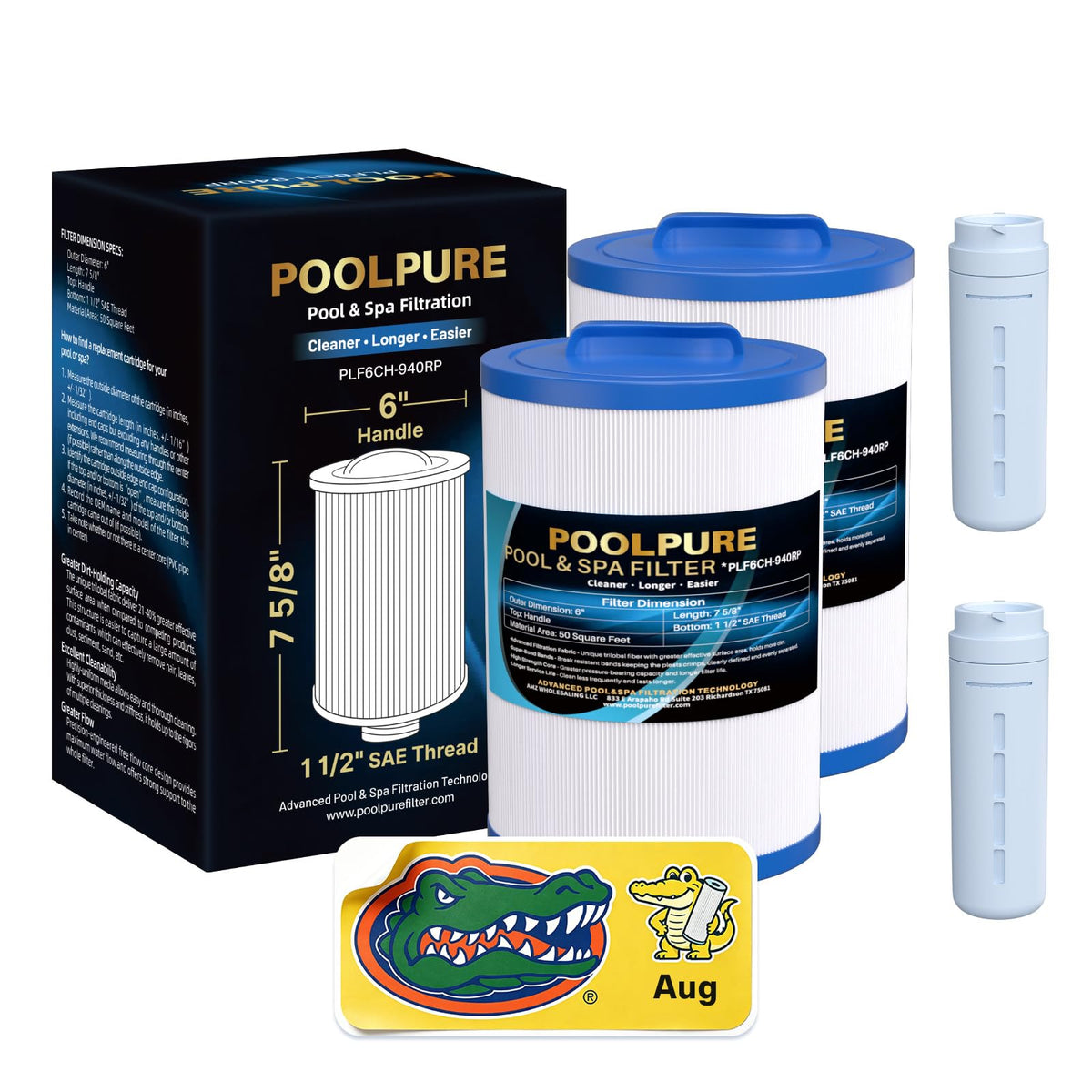 POOLPURE filtro frontal pack de dos mostrando diseño robusto y fácil instalación