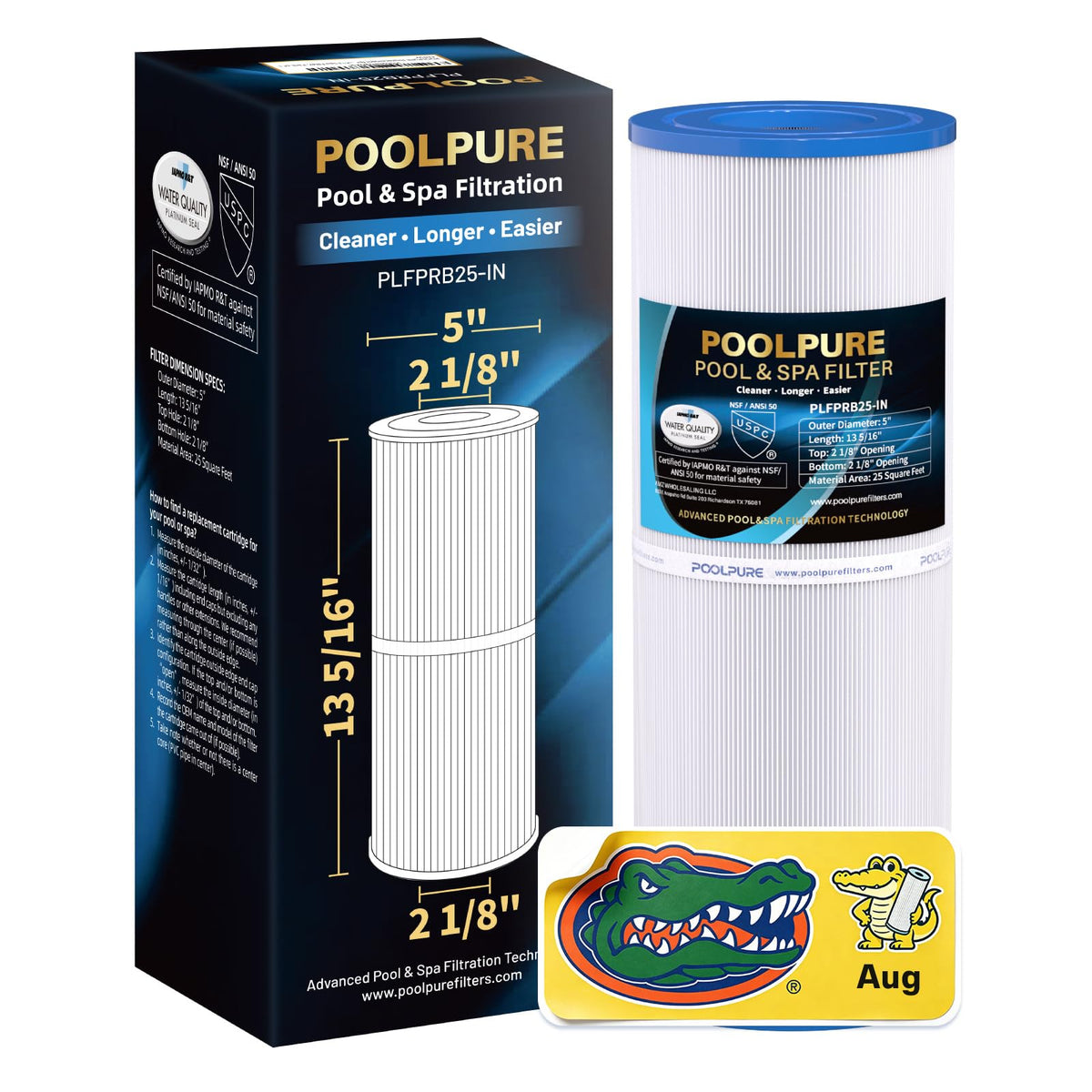 POOLPURE frente del empaque mostrando compatibilidad y tamaño