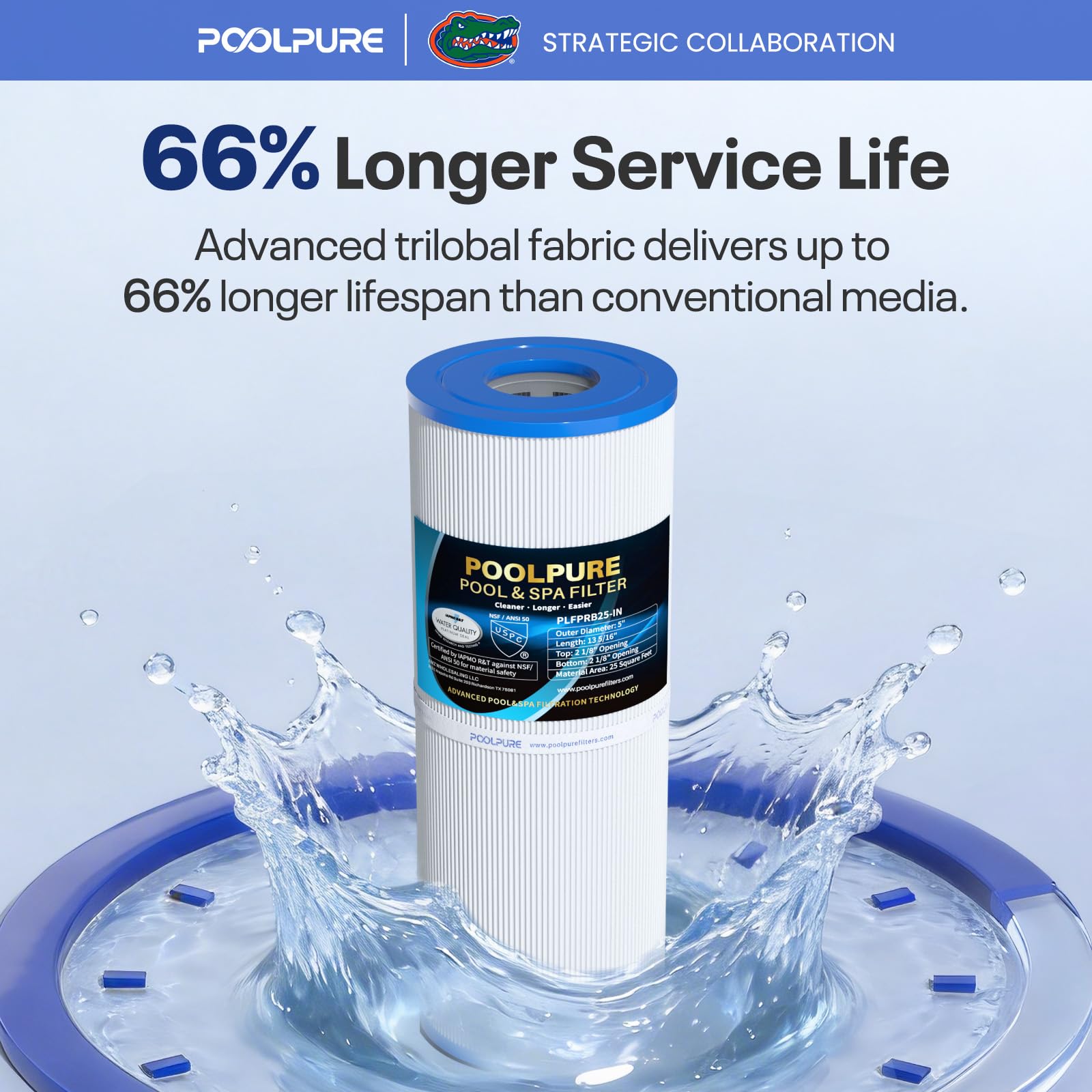 POOLPURE enjuague del filtro mostrando facilidad de limpieza