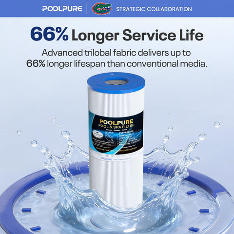 POOLPURE enjuague del filtro mostrando facilidad de limpieza