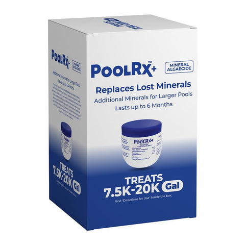 Pool RX cartucho Booster Blue frontal mostrando diseño y beneficio de control de algas