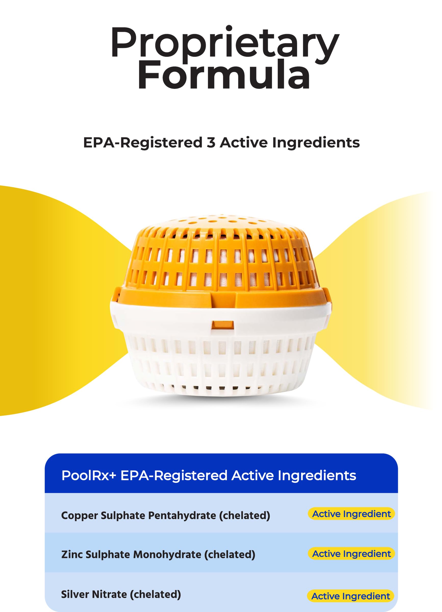 poolrx primer plano de minerales activos que previenen algas