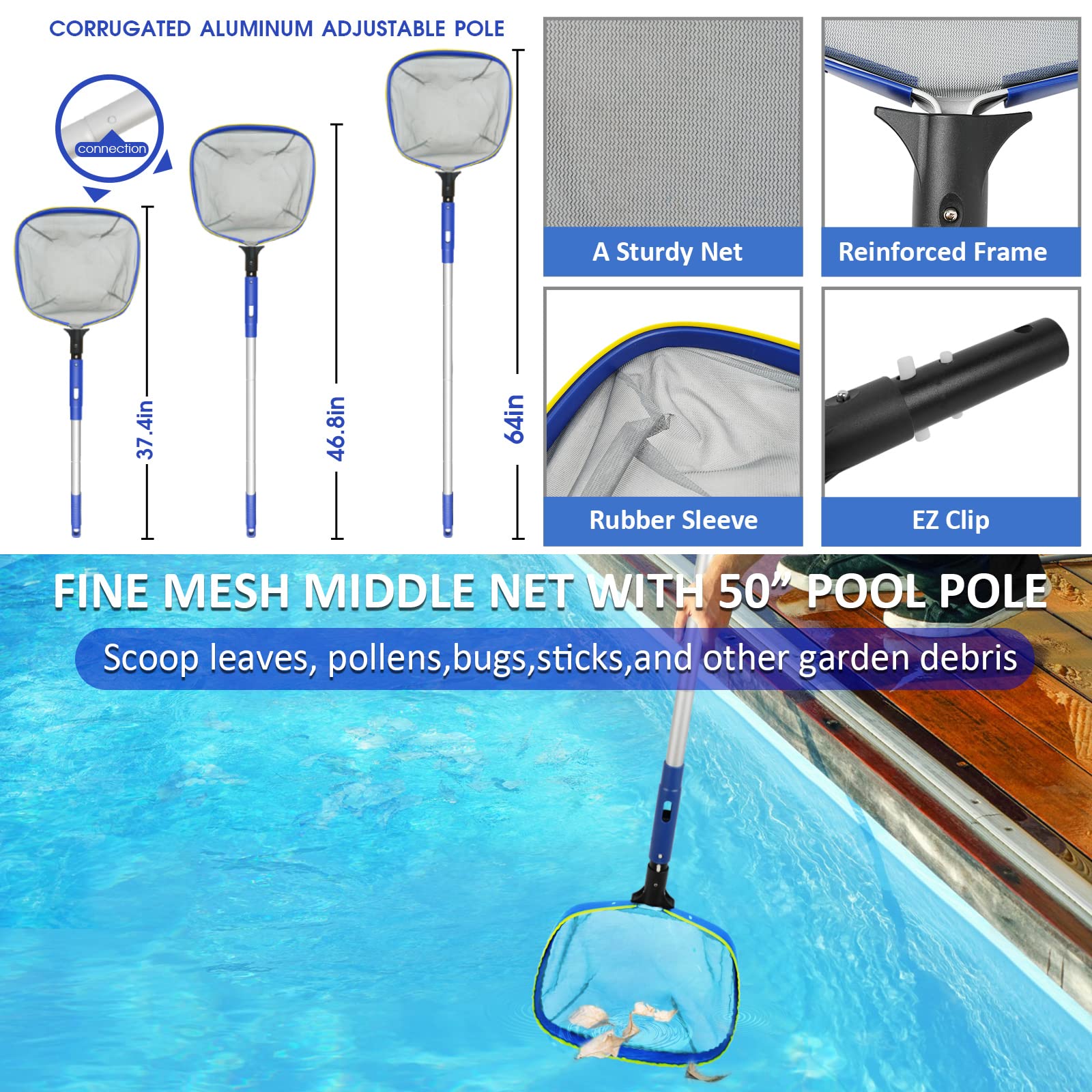 Poolvio detalle de conexión estándar 1-1/4" compatible con accesorios
