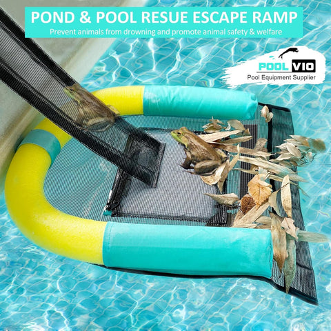 Poolvio red integrada atrapando hojas para facilitar limpieza y mantenimiento