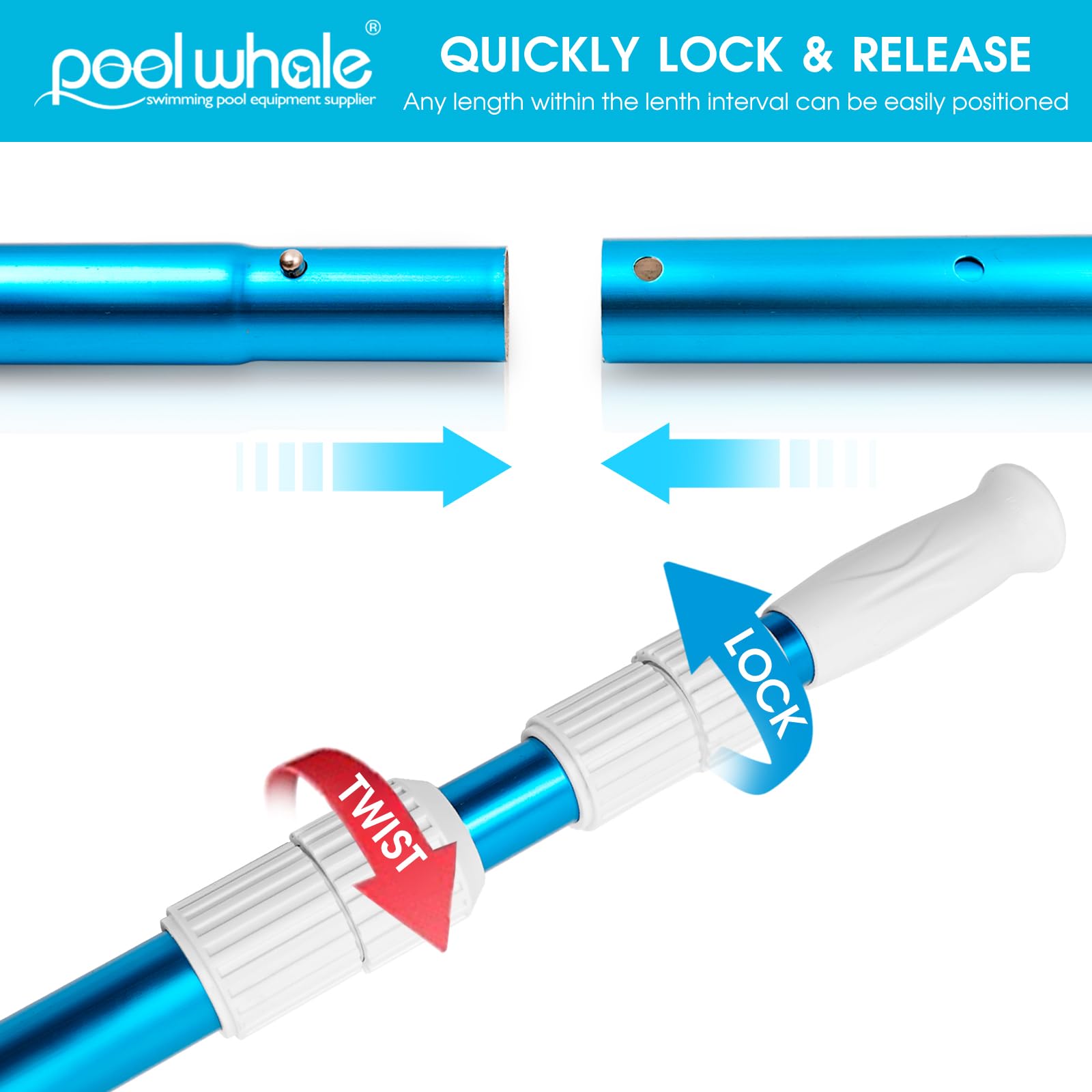 POOLWHALE conexión 1-1/4" compatible con redes y cepillos estándar