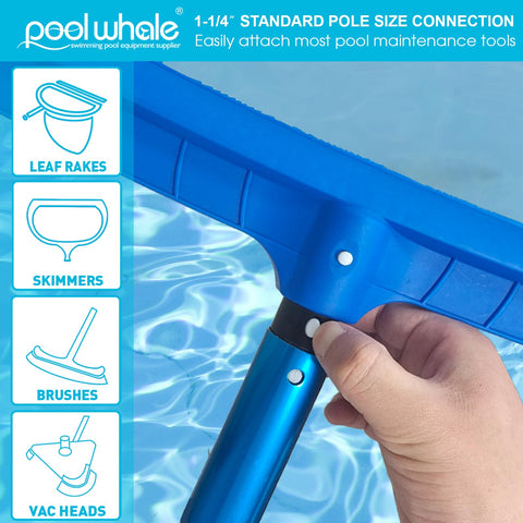 POOLWHALE mango con recubrimiento de goma y cierre de leva para mejor agarre