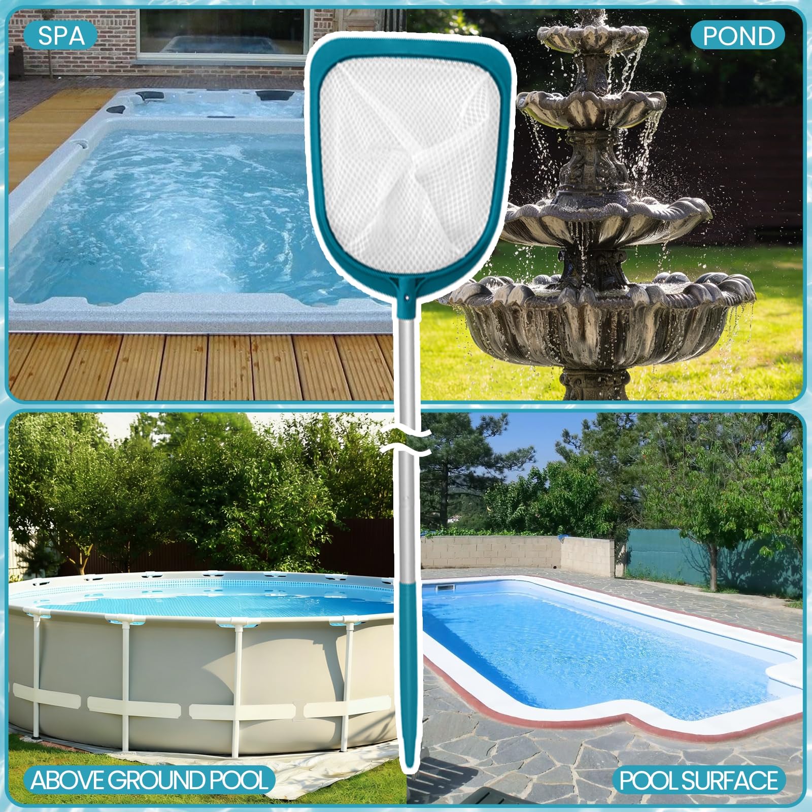 POOLWHALE poste ajustable extendido para mayor alcance y maniobrabilidad