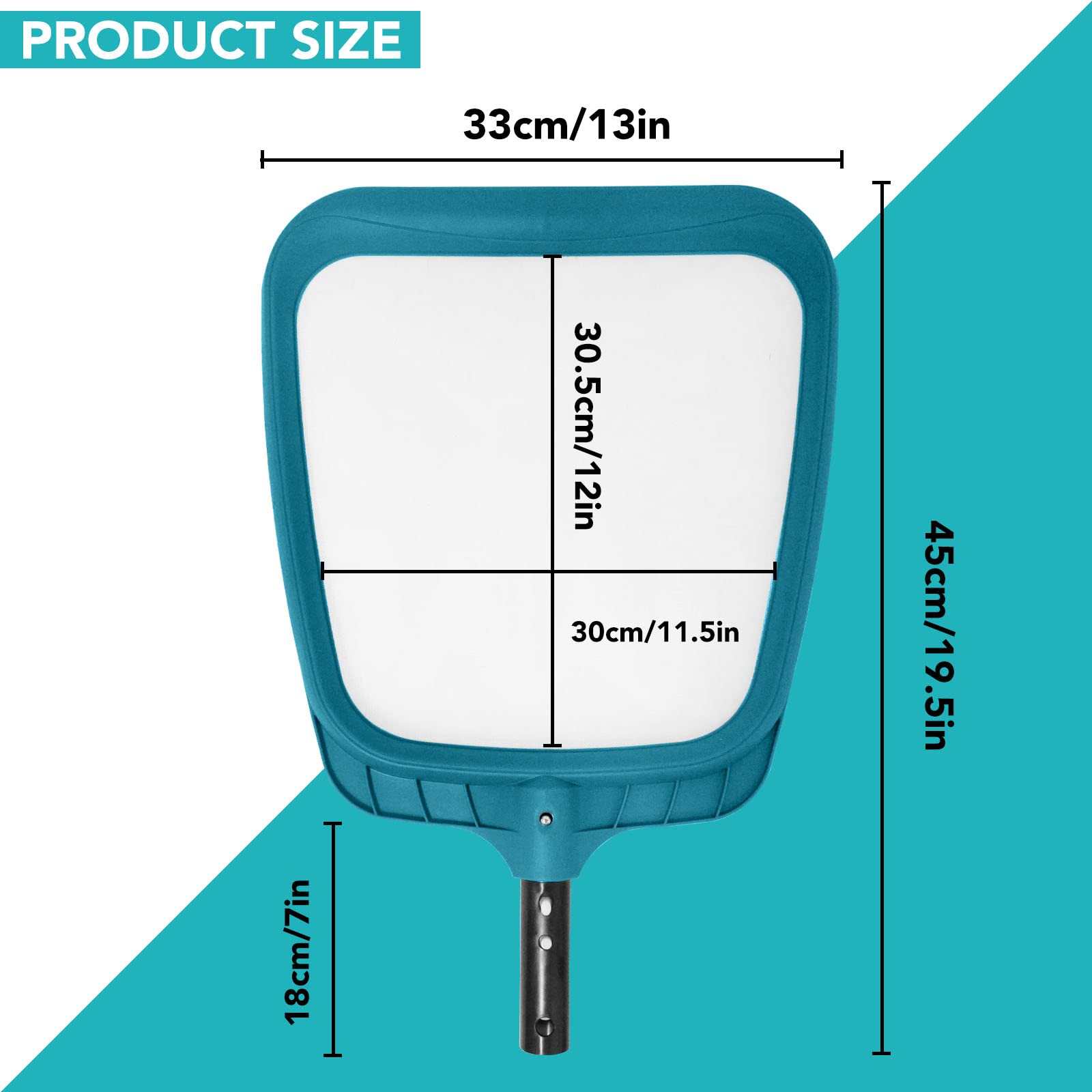 POOLWHALE detalle de la malla de nylon resistente para mayor capacidad