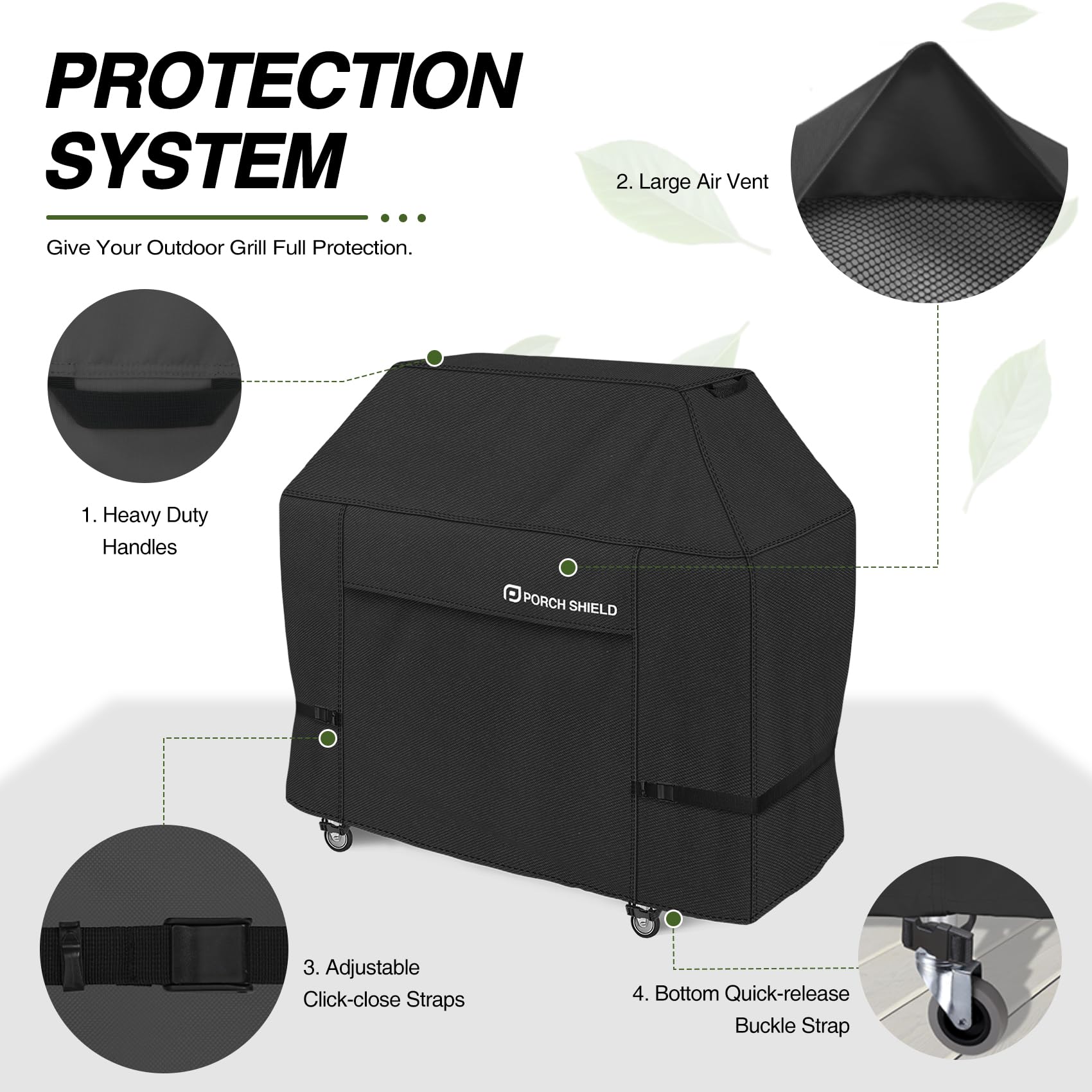 Porch Shield asas reforzadas para colocar y retirar la funda con facilidad