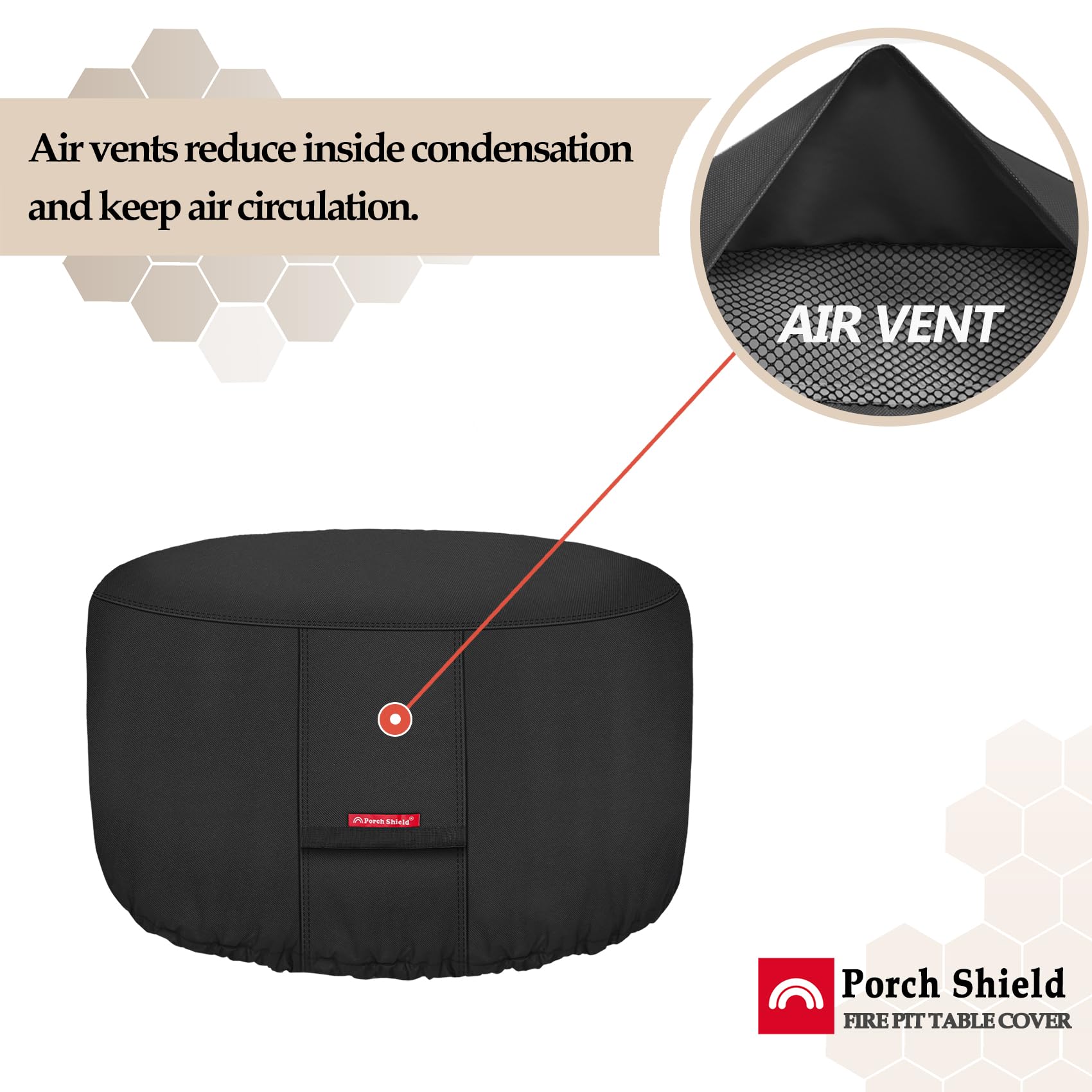Porch Shield hebillas y correas asegurando la funda contra el viento