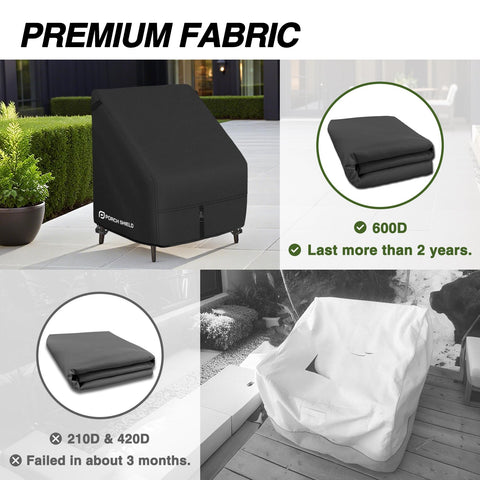 Porch Shield correas con cierre click que aseguran la funda al viento