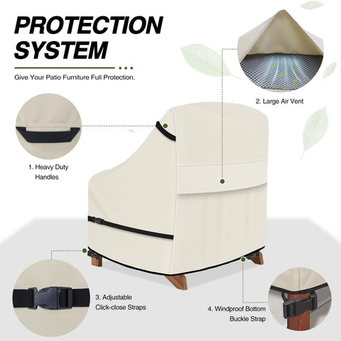 Porch Shield correas y hebillas que aseguran la funda con firmeza