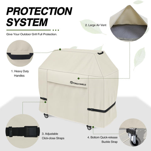 Porch Shield detalle de correas y hebillas para un ajuste seguro contra el viento