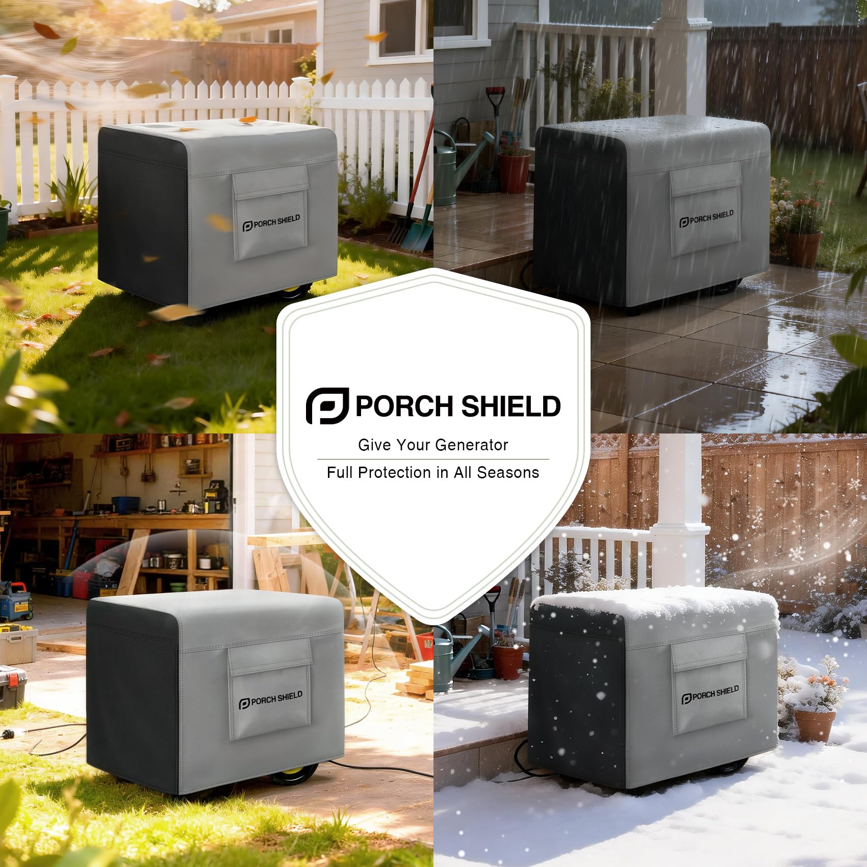 Porch Shield etiqueta y color negro y gris para identificación y estética