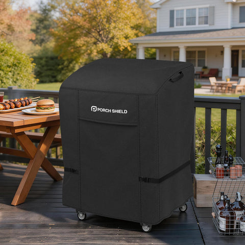 Porch Shield funda puesta en parrilla en exterior, mantiene equipo como nuevo