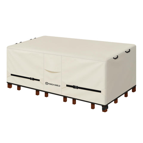 Porch Shield funda beige para mesa de patio, protección impermeable