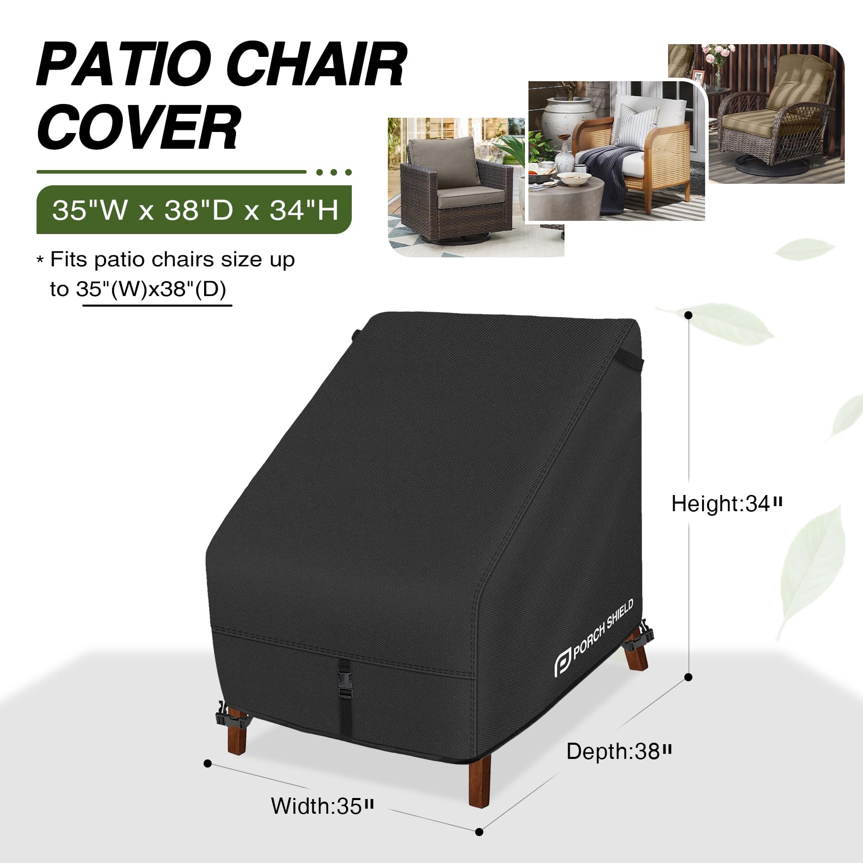 Porch Shield detalle del tejido 600D resistente que evita filtraciones