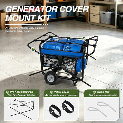 Porch Shield generador con conexiones y cubierta accesible