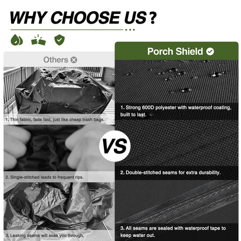 Porch Shield ventilaciones laterales reduciendo condensación y humedad